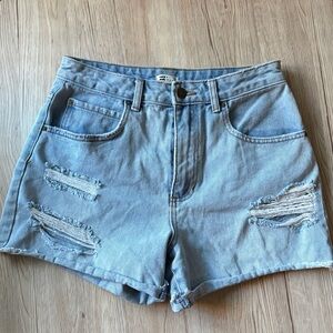Billabong High Waisted Distressed Denim Shorts